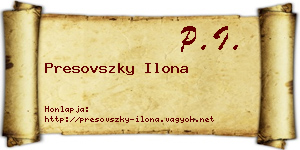 Presovszky Ilona névjegykártya