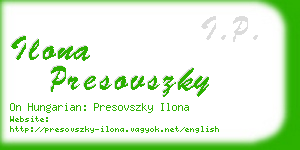 ilona presovszky business card